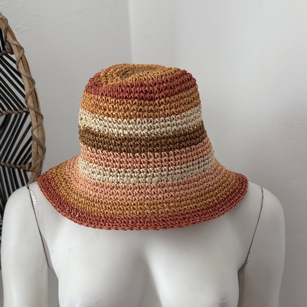 Mango Multicolor Striped Crochet Hat